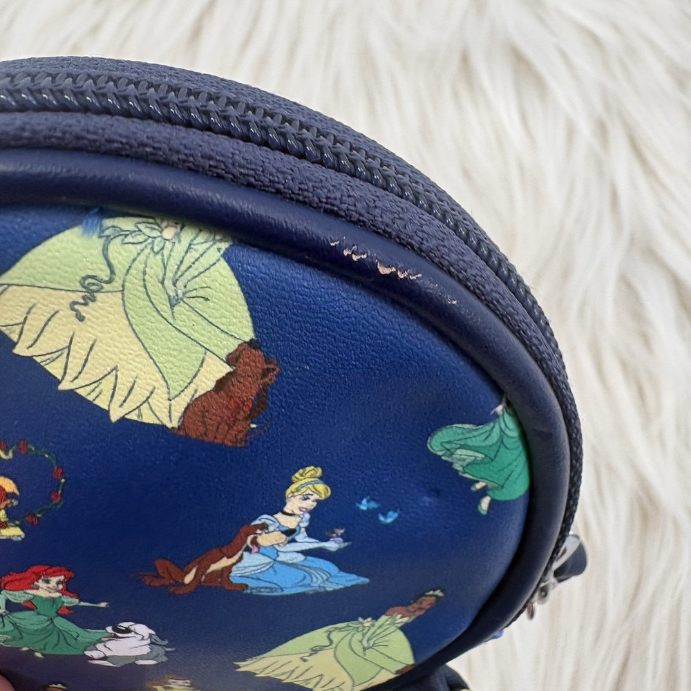 Loungefly Disney Princess Dogs Allover Print Coin Purse Blue - Picture 4 of 6